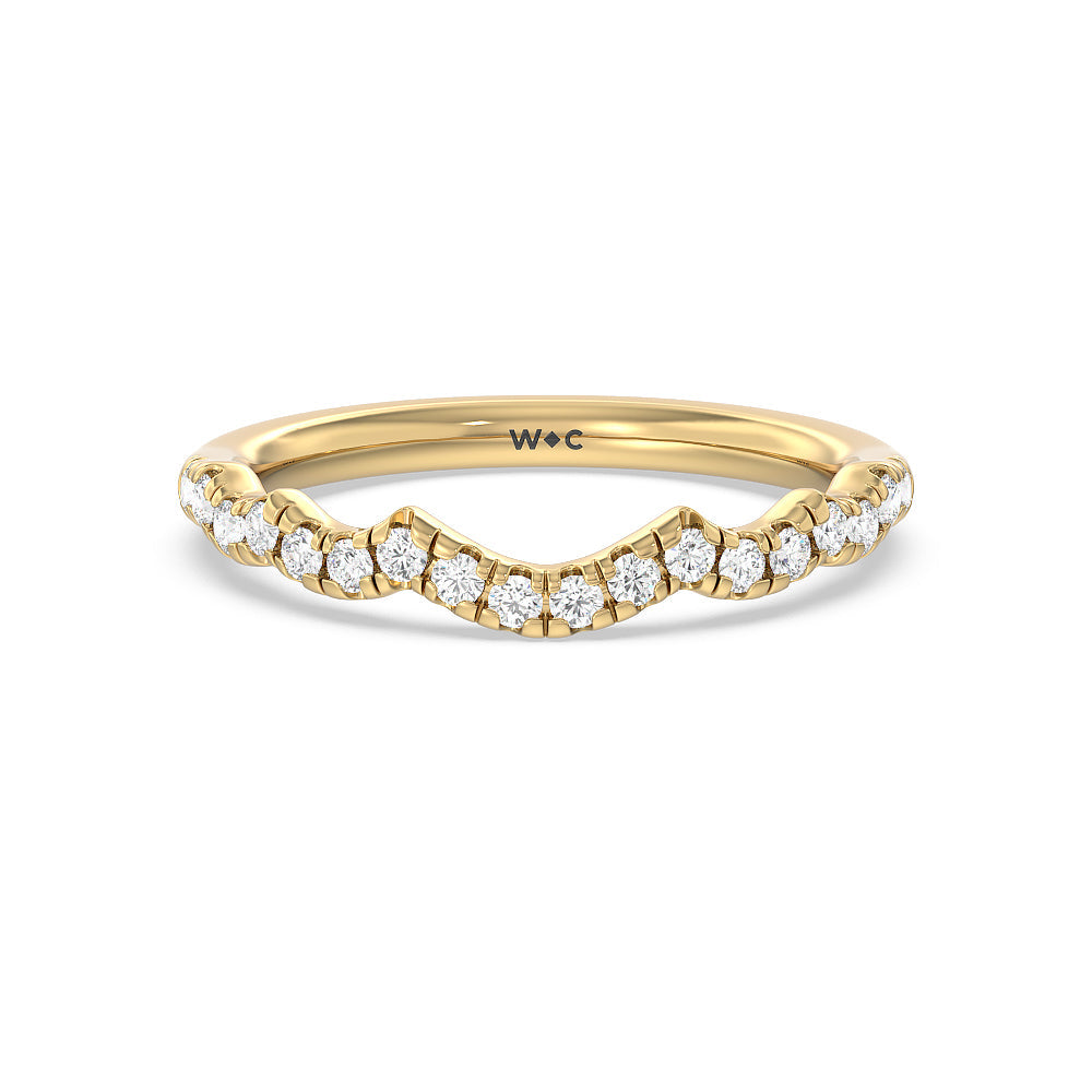 Vintage Celtic Twist Diamond Wedding Band with 18KT Yellow Gold Cut Diamond in 14KT Yellow Gold view 1
