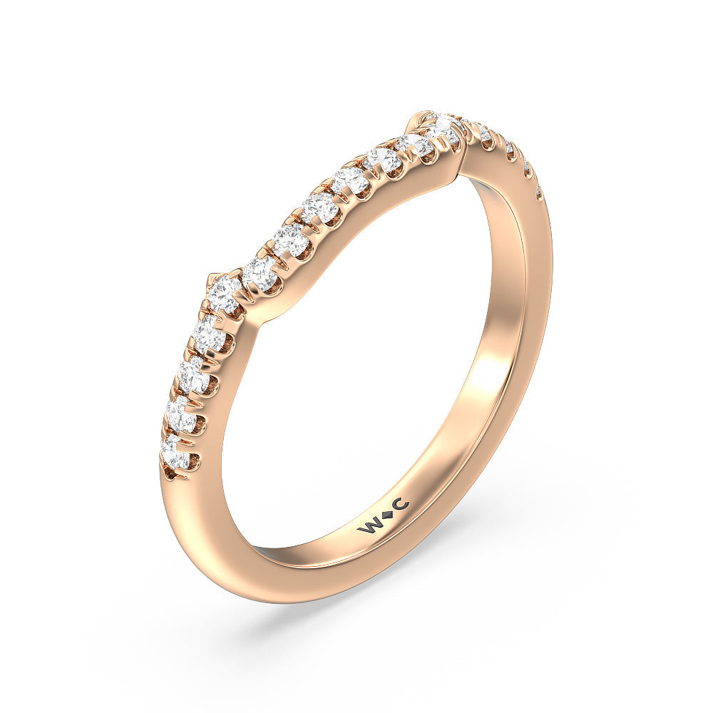 Vintage Celtic Square Knot Diamond Wedding Band with 18KT Rose Gold Cut Diamond in 14KT Rose Gold view 2
