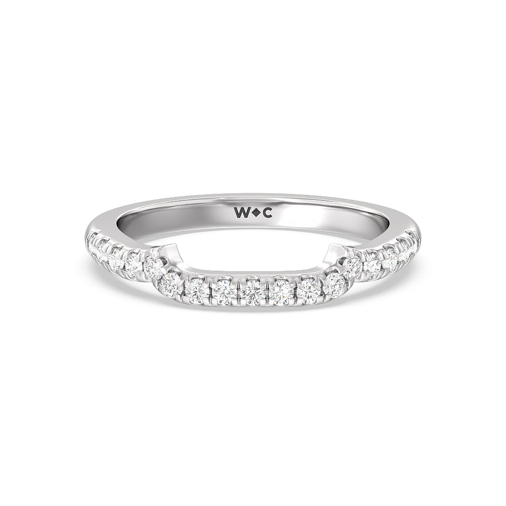 Vintage Celtic Square Knot Diamond Wedding Band with Platinum Cut Diamond in 14KT Platinum view 1
