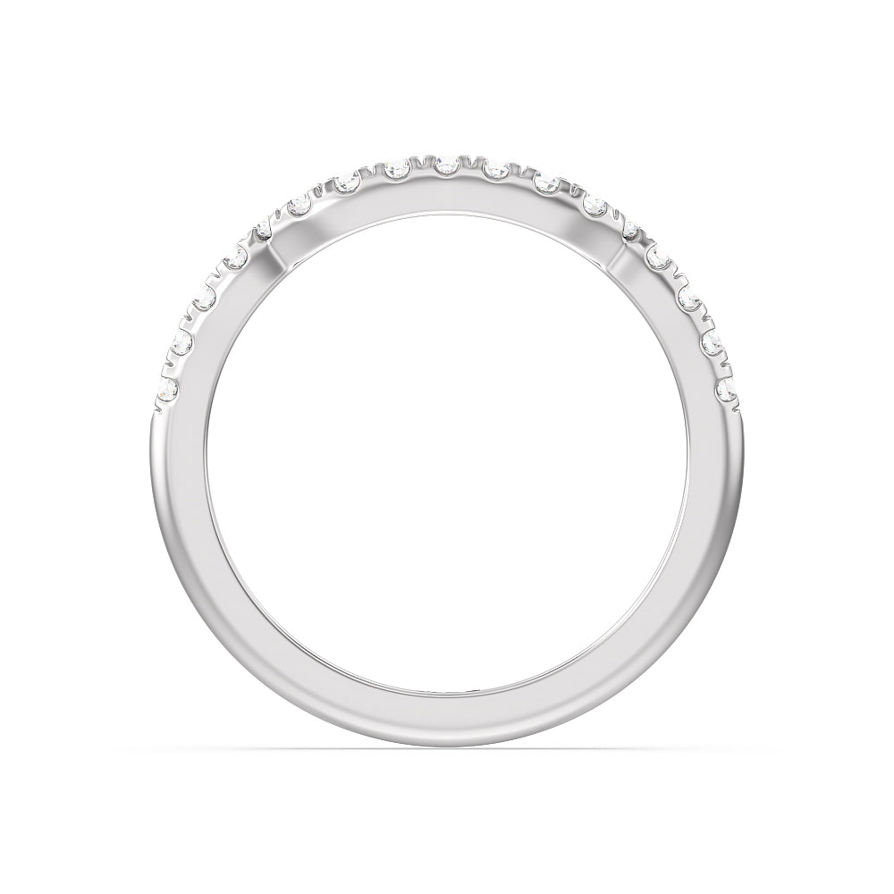 Vintage Celtic Square Knot Diamond Wedding Band with Platinum Cut Diamond in 14KT Platinum view 3
