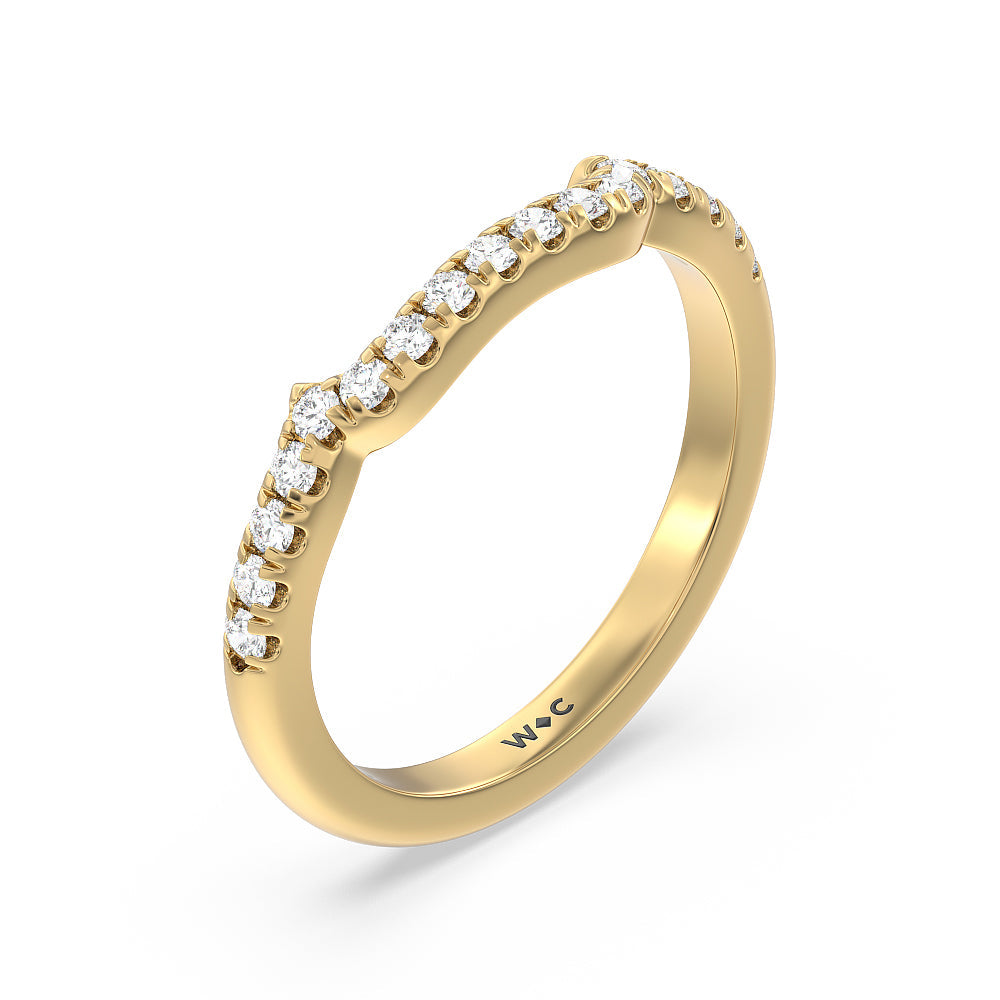 Vintage Celtic Square Knot Diamond Wedding Band with 18KT Yellow Gold Cut Diamond in 14KT Yellow Gold view 2
