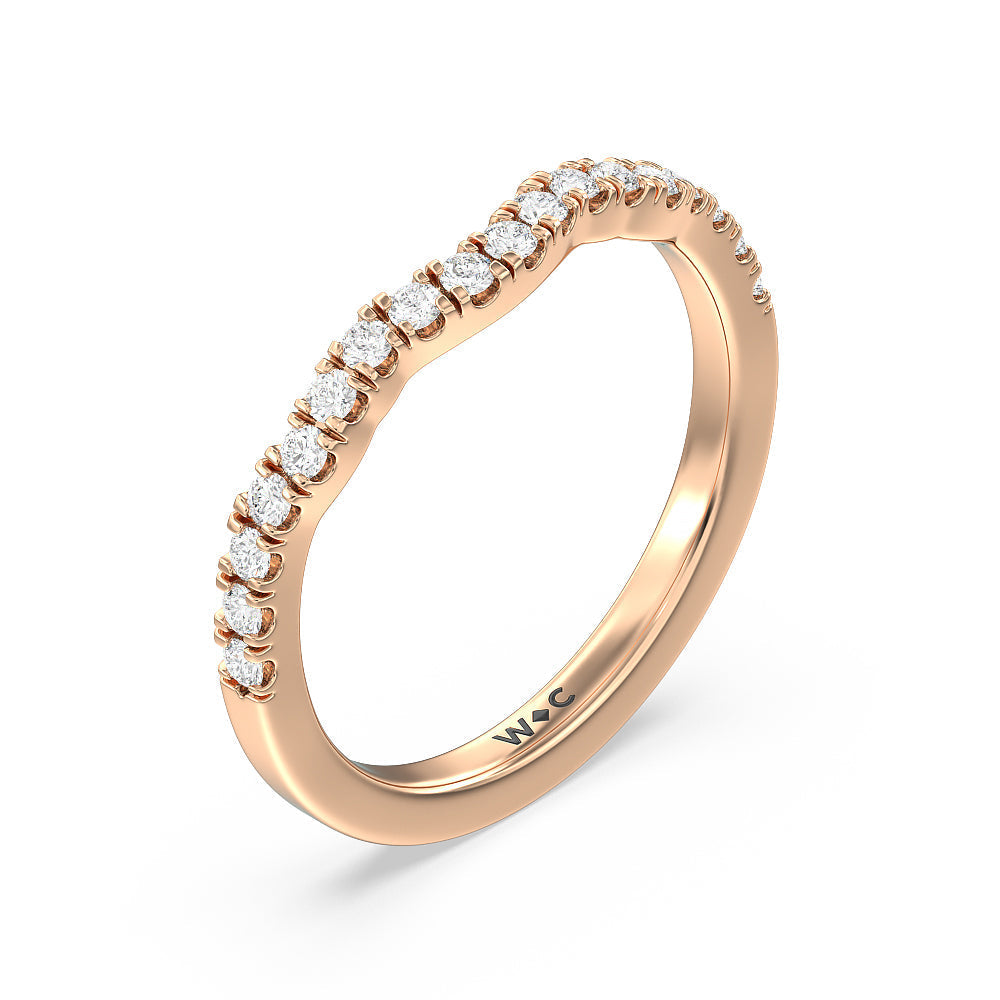 Vintage Celtic Knot Diamond Wedding Band with 18KT Rose Gold Cut Diamond in 14KT Rose Gold view 4

