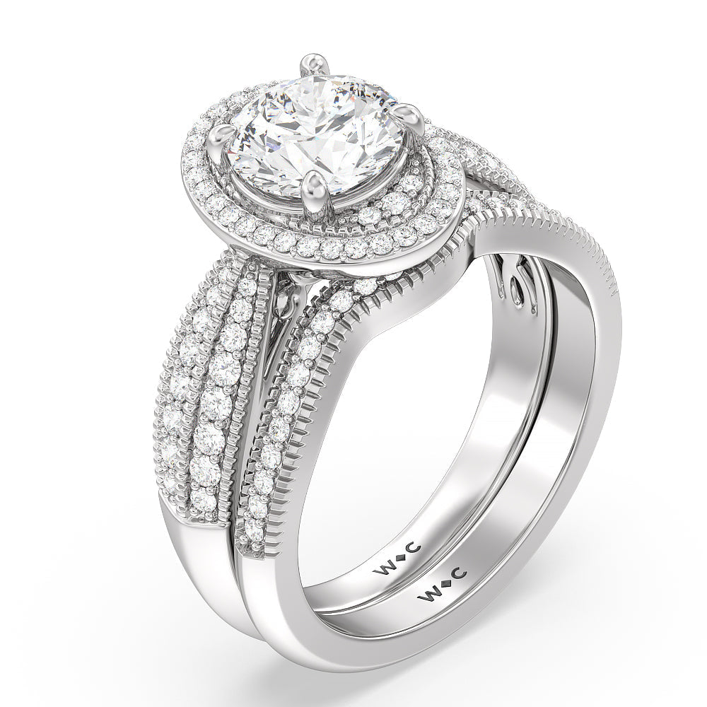 Oval Cut Vintage Oval Halo Engagement Ring with Lab Grown Diamond in 14KT Rose Gold view 4
