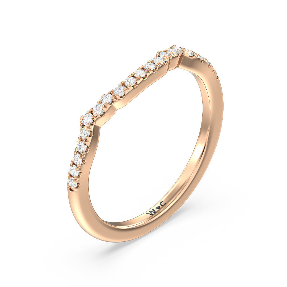 Vintage Celtic Entwined Trinity Knot Diamond Wedding Band (E+ VS+) with 18KT Rose Gold Cut Diamond in 14KT Rose Gold view 2
