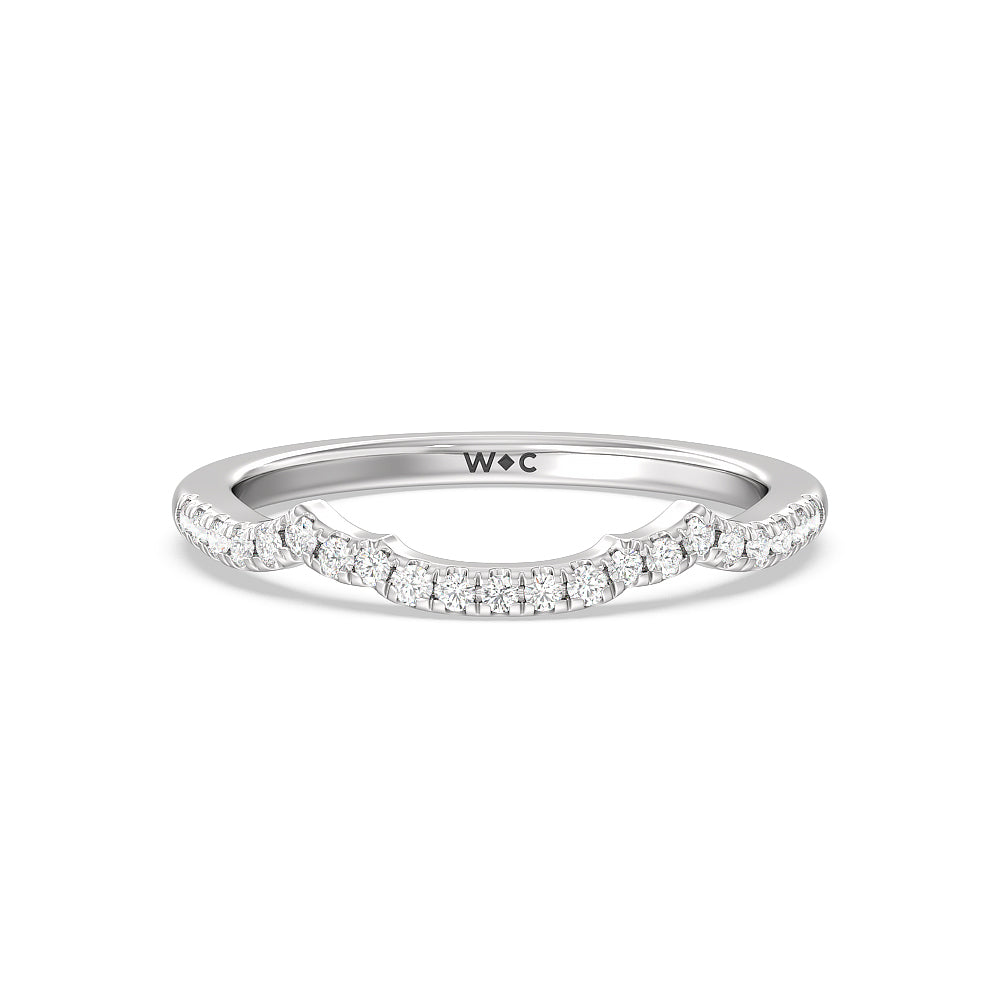 Vintage Celtic Entwined Trinity Knot Diamond Wedding Band (E+ VS+) with Platinum Cut Diamond in 14KT Platinum view 1
