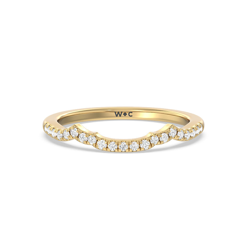 Vintage Celtic Entwined Trinity Knot Diamond Wedding Band (E+ VS+) with 18KT Yellow Gold Cut Diamond in 14KT Yellow Gold view 1
