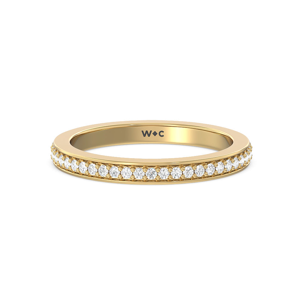 Vintage Celtic Heart Diamond Wedding Band with 18KT Yellow Gold Cut Diamond in 14KT Yellow Gold view 1
