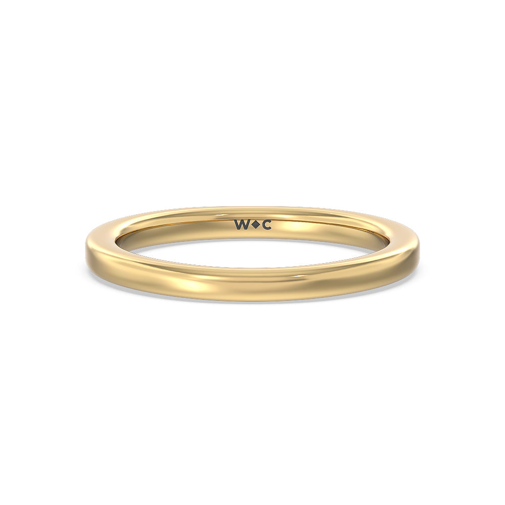 Contoured Wedding Band with 18KT Yellow Gold Cut Diamond in 14KT Yellow Gold view 1
