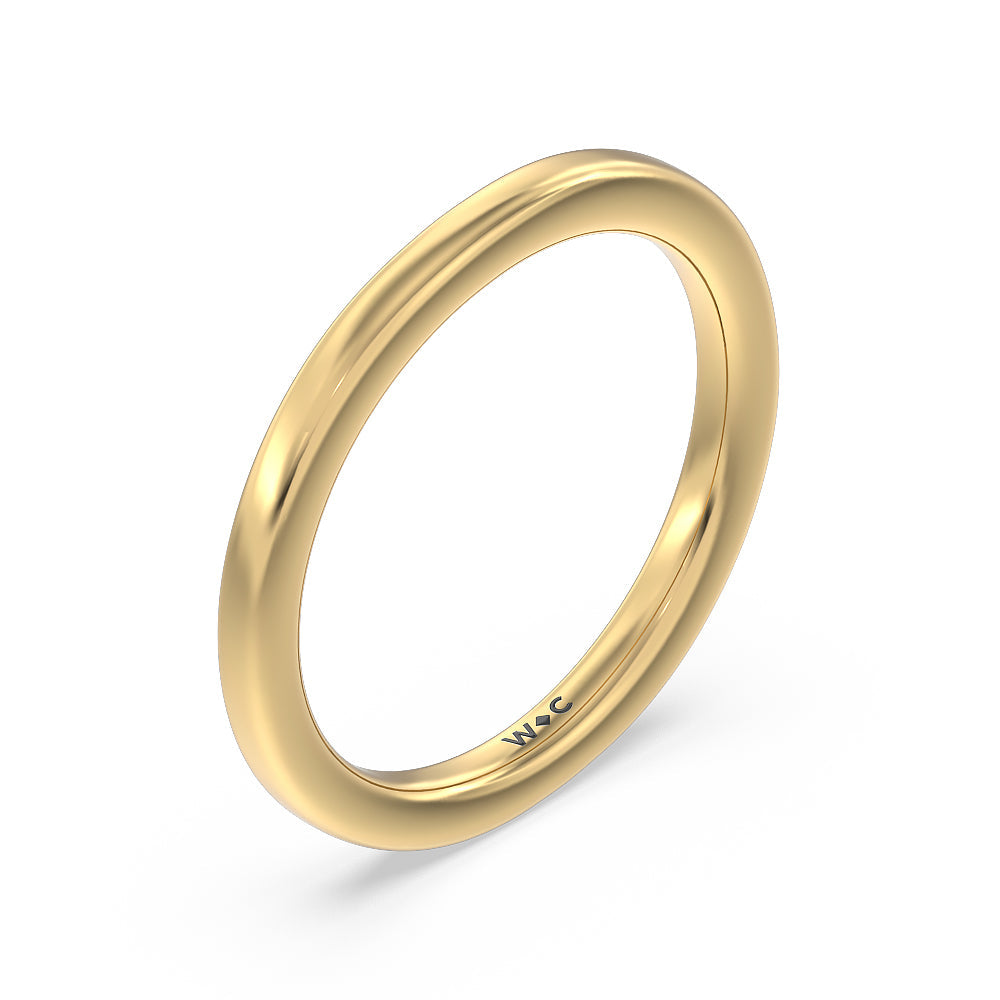 Contoured Wedding Band with 18KT Yellow Gold Cut Diamond in 14KT Yellow Gold view 4
