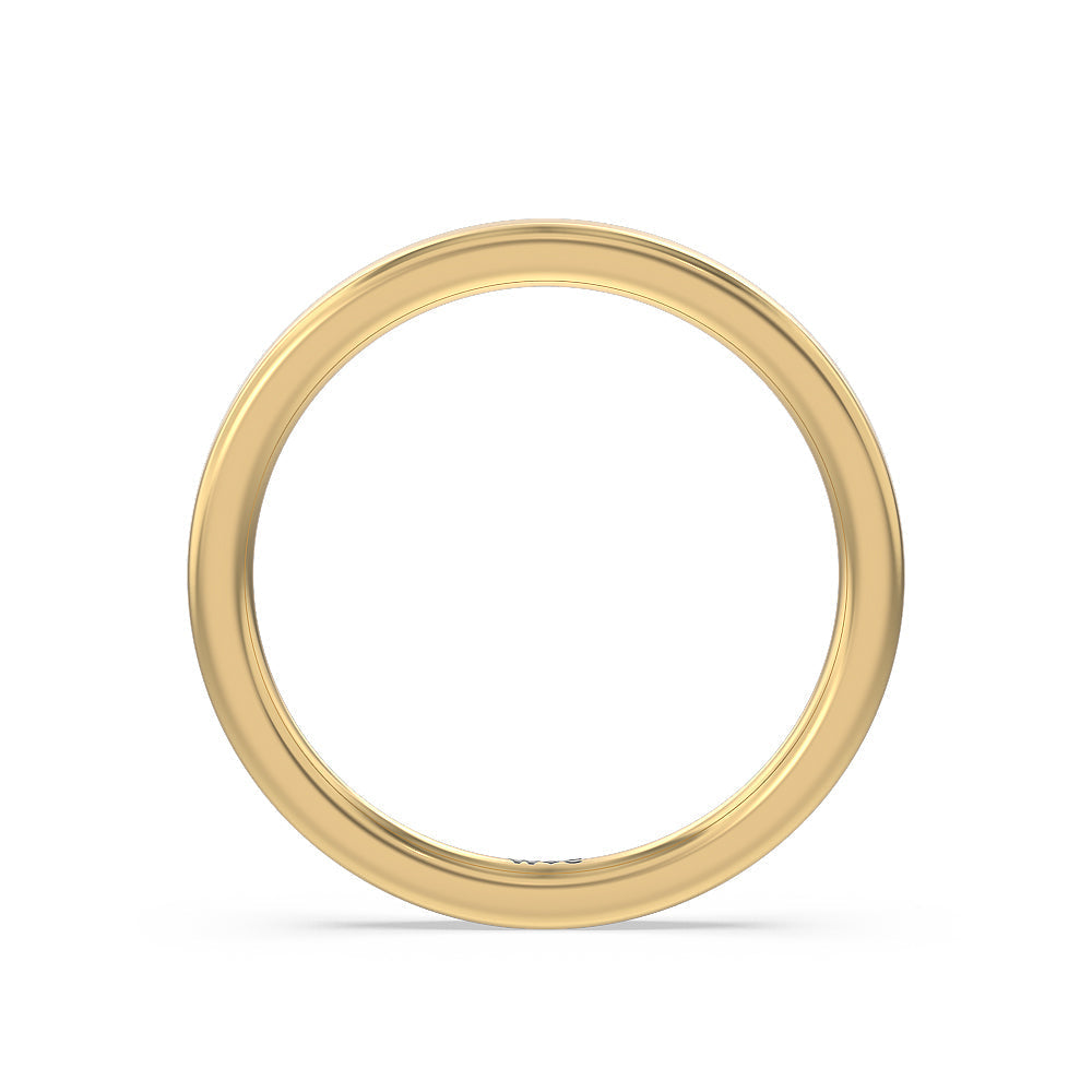 Petite Matching Wedding Band with 18KT Yellow Gold Cut Diamond in 14KT Yellow Gold view 2
