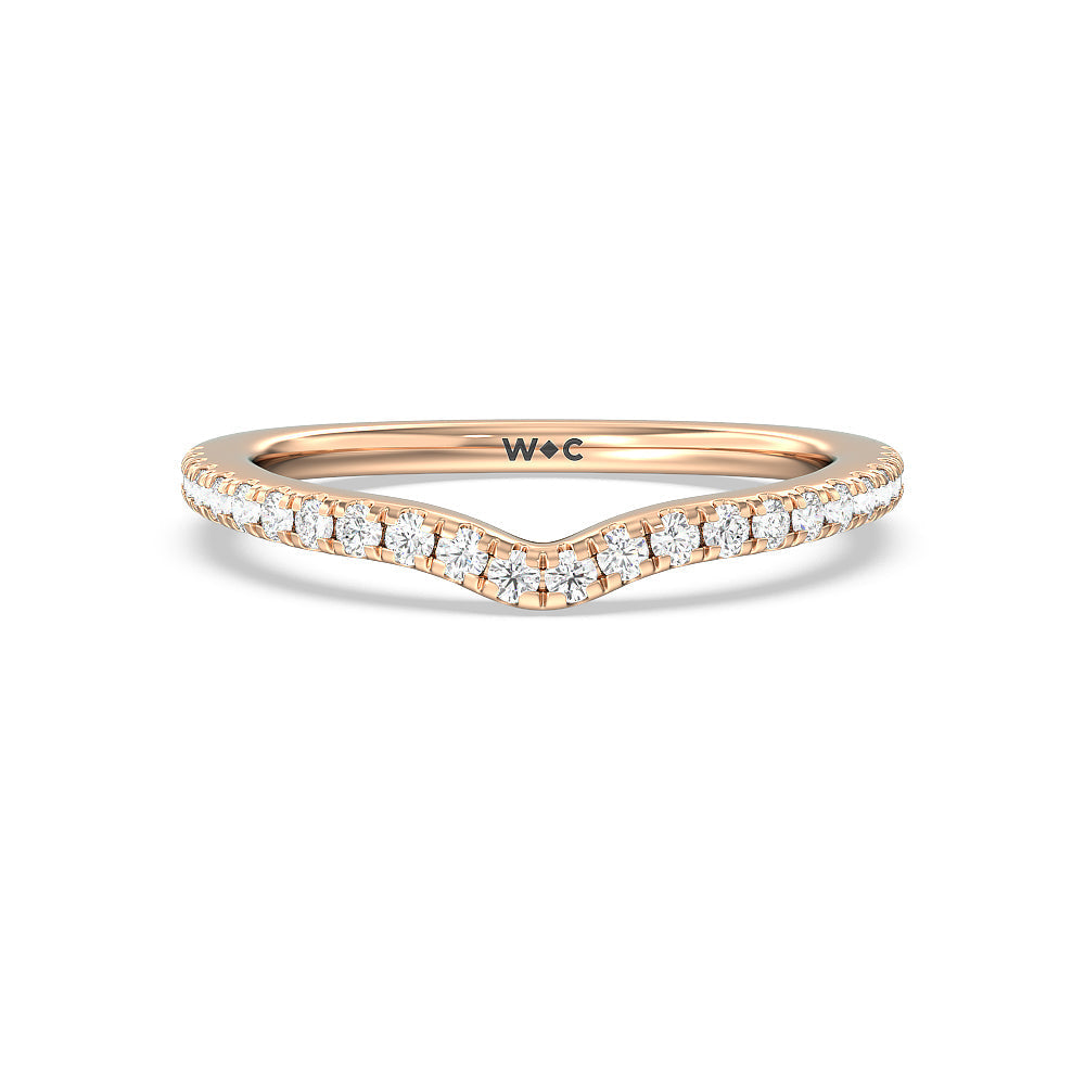 Octagon Halo Diamond Shadow Wedding Band with 18KT Rose Gold Cut Diamond in 14KT Rose Gold view 1
