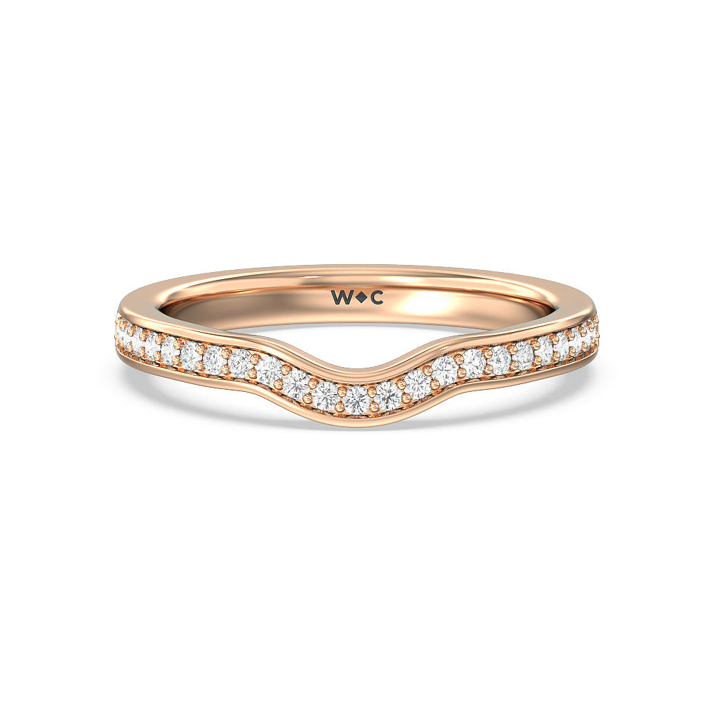 Grand Pave Peekaboo Diamond Wedding Band with 18KT Rose Gold Cut Diamond in 14KT Rose Gold view 1
