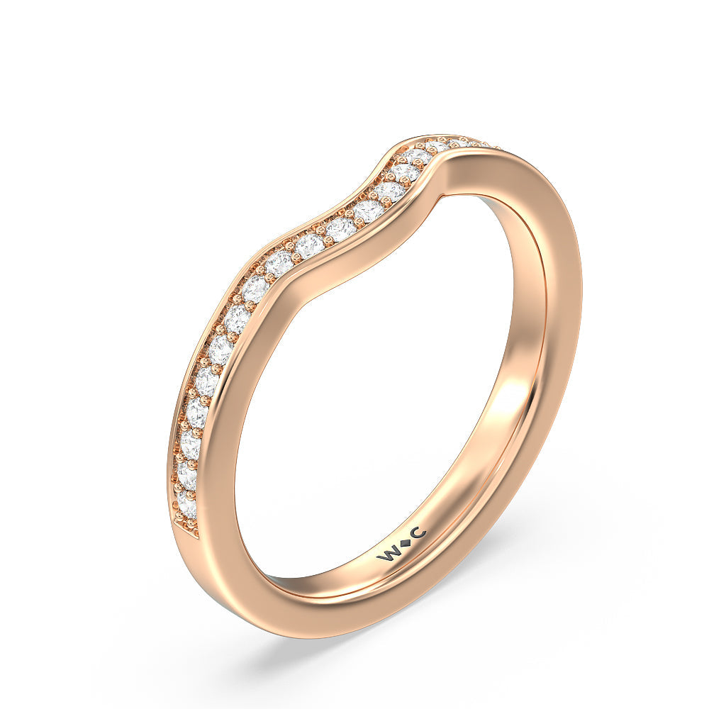 Grand Pave Peekaboo Diamond Wedding Band with 18KT Rose Gold Cut Diamond in 14KT Rose Gold view 4
