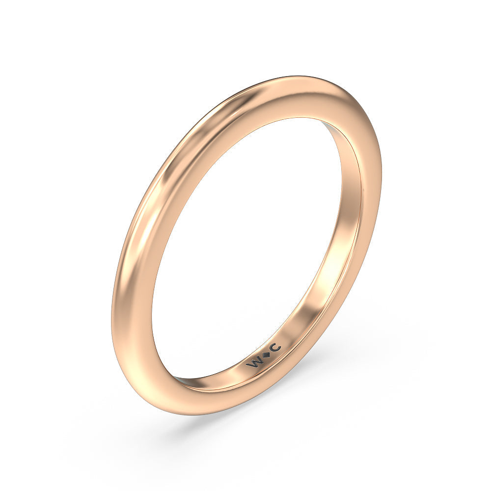 Milgrain Knife Edge Hidden Accent Wedding Band with 18KT Rose Gold Cut Diamond in 14KT Rose Gold view 4
