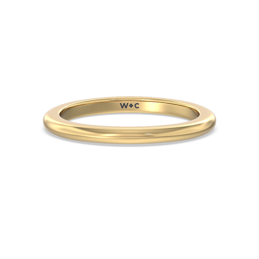 Milgrain Knife Edge Hidden Accent Wedding Band with 18KT Yellow Gold Cut Diamond in 14KT Yellow Gold view 1
