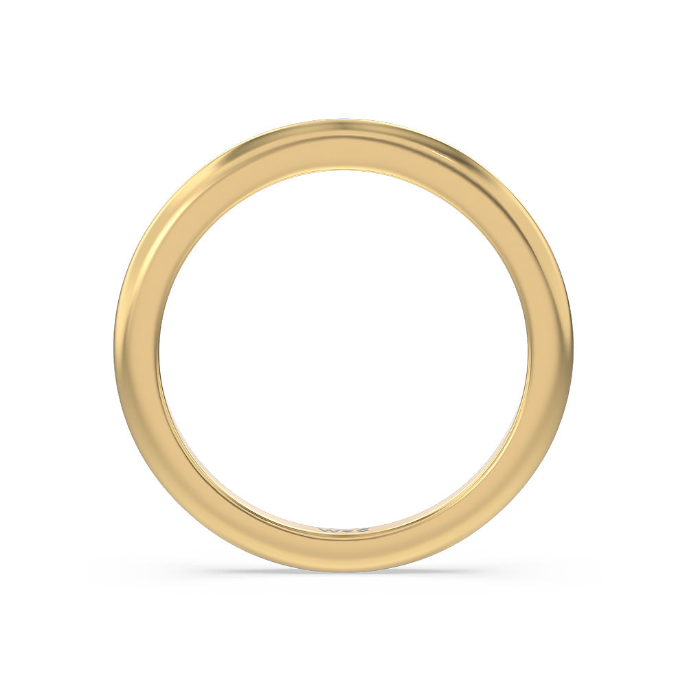 Milgrain Knife Edge Hidden Accent Wedding Band with 18KT Yellow Gold Cut Diamond in 14KT Yellow Gold view 2
