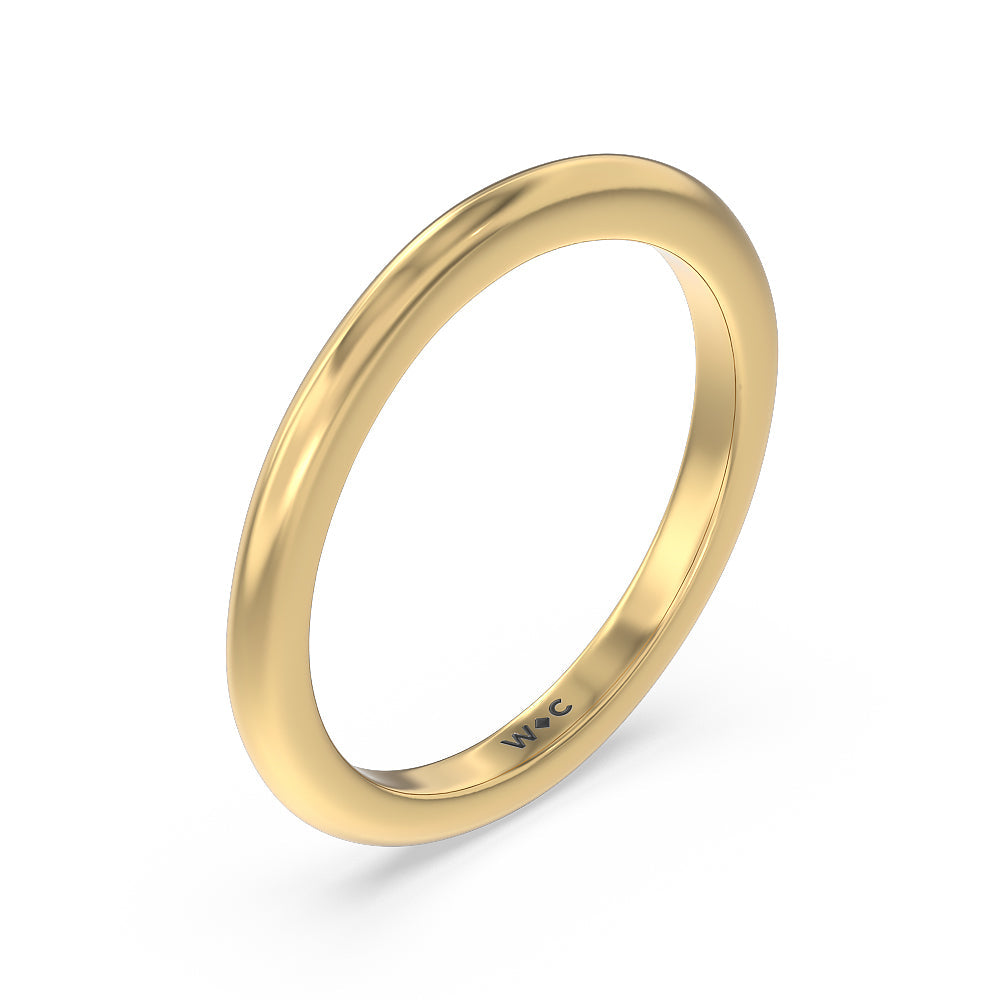 Milgrain Knife Edge Hidden Accent Wedding Band with 18KT Yellow Gold Cut Diamond in 14KT Yellow Gold view 4
