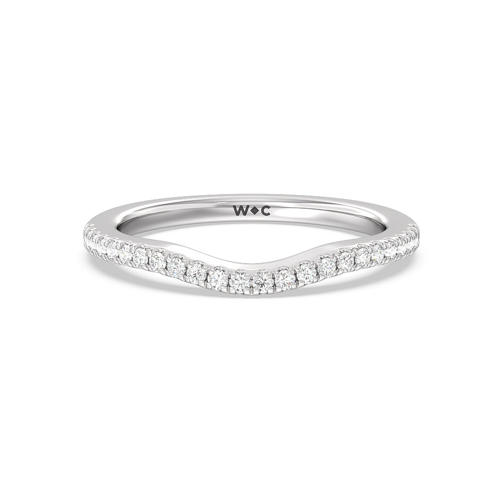 Tapered Cushion Halo Diamond Wedding Band with Platinum Cut Diamond in 14KT Platinum view 1
