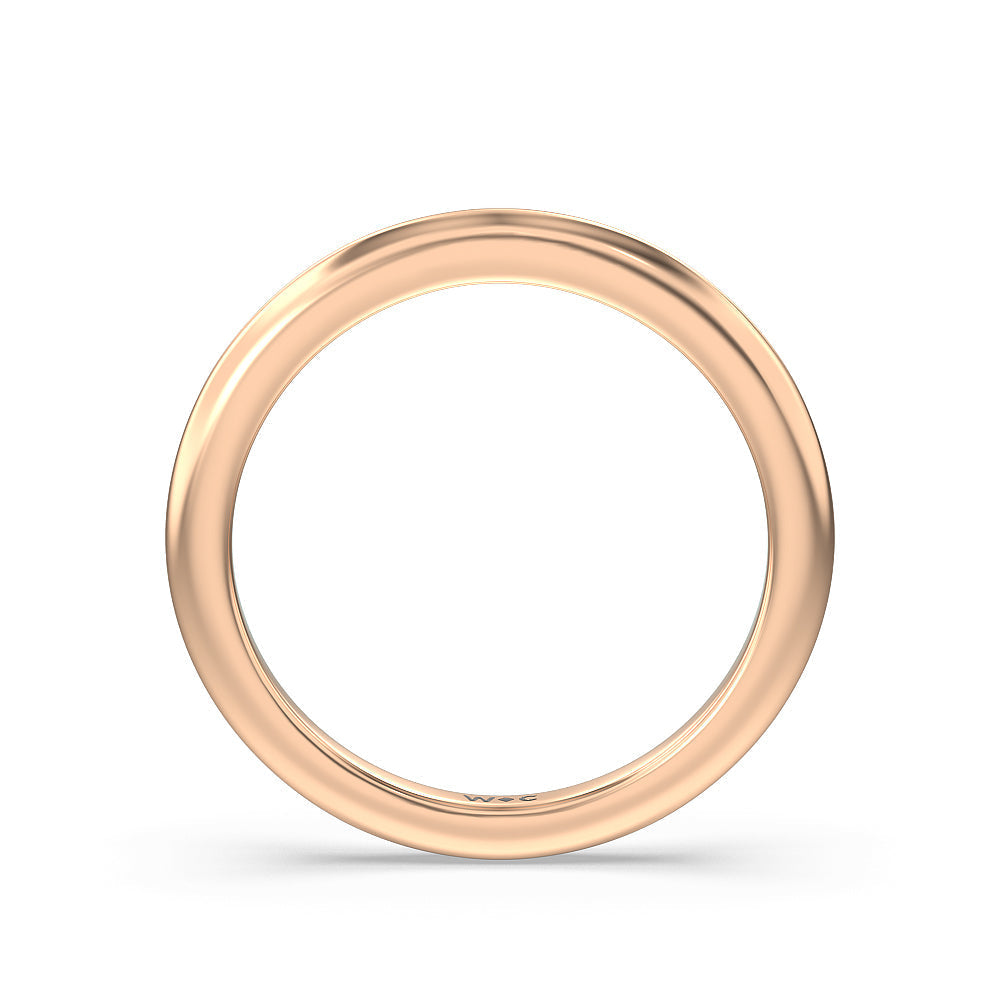 Petal 6 Claw Petal Hidden Accent Wedding Band with 18KT Rose Gold Cut Diamond in 14KT Rose Gold view 2
