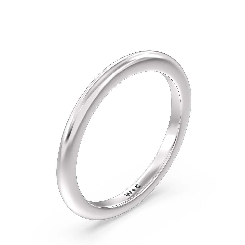 Petal 6 Claw Petal Hidden Accent Wedding Band with Platinum Cut Diamond in 14KT Platinum view 4

