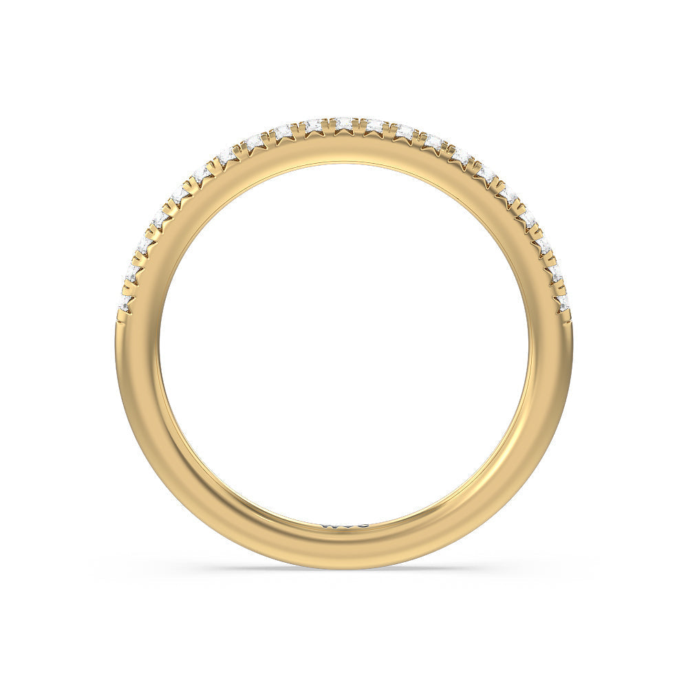 Petal Hidden Accent Diamond Wedding Band with 18KT Yellow Gold Cut Diamond in 14KT Yellow Gold view 2
