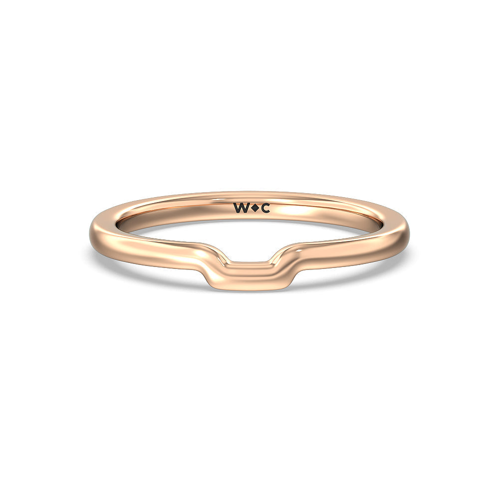Adorned Hidden Accent Wedding Band with 18KT Rose Gold Cut Diamond in 14KT Rose Gold view 1
