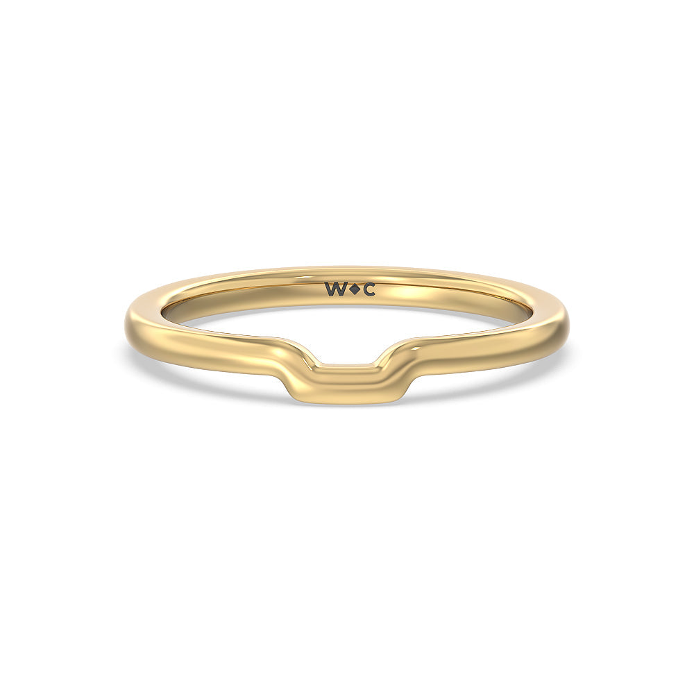Adorned Hidden Accent Wedding Band with 18KT Yellow Gold Cut Diamond in 14KT Yellow Gold view 1
