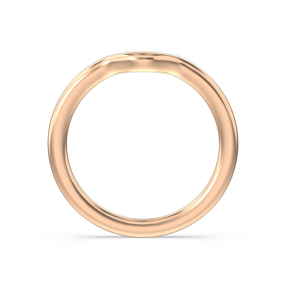 Hidden Heart Pave Wedding Band with 18KT Rose Gold Cut Diamond in 14KT Rose Gold view 2
