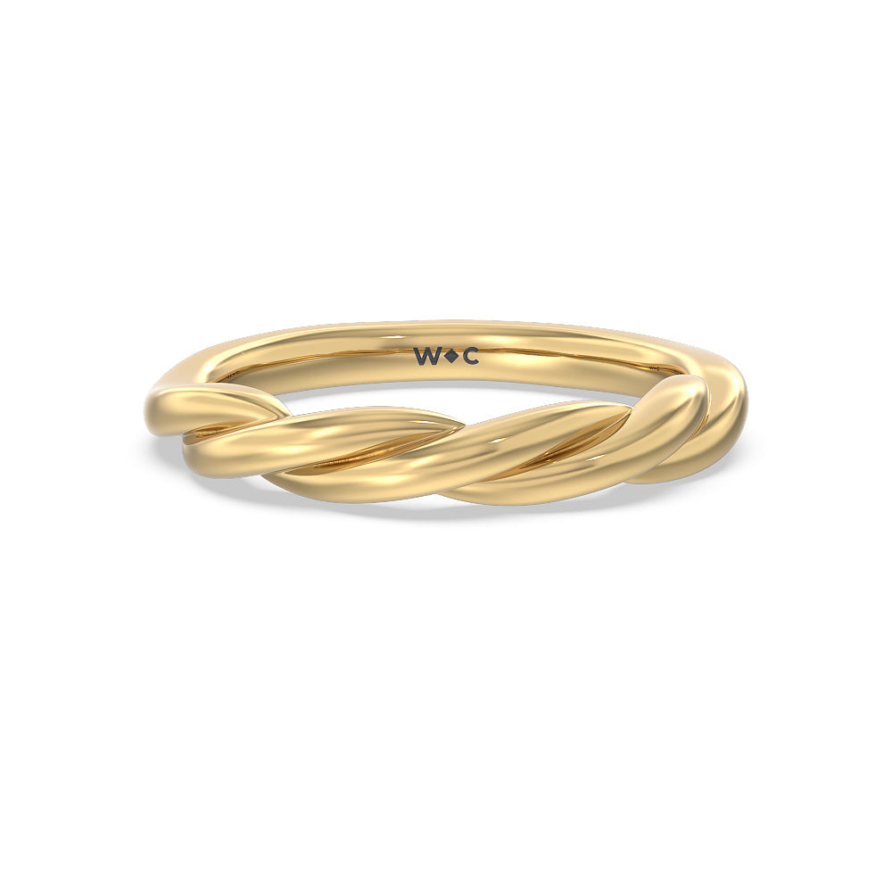 Twisted Vine Wedding Band with 18KT Yellow Gold Cut Diamond in 14KT Yellow Gold view 1
