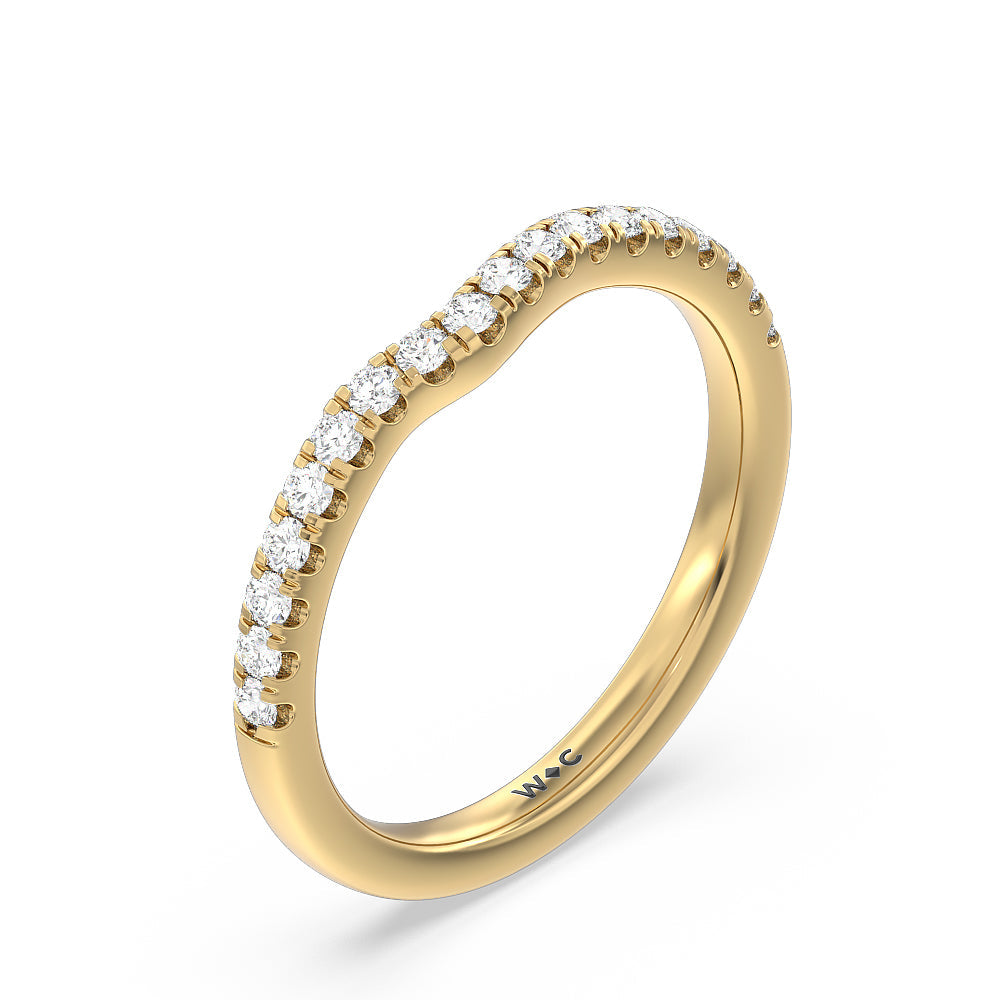 Amulet Diamond Wedding Band with 18KT Yellow Gold Cut Diamond in 14KT Yellow Gold view 4
