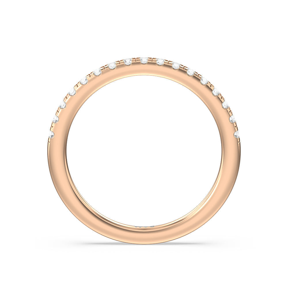 Fancy Diamond Wedding Band with 18KT Rose Gold Cut Diamond in 14KT Rose Gold view 2
