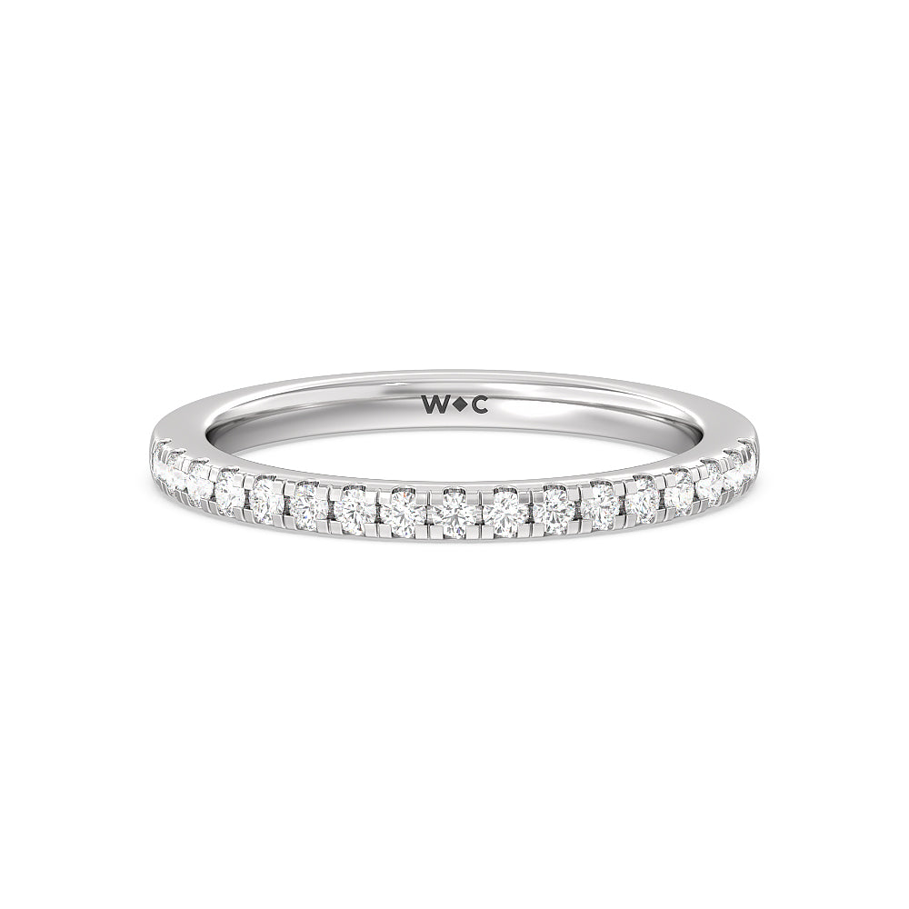 Fancy Diamond Wedding Band with Platinum Cut Diamond in 14KT Platinum view 1
