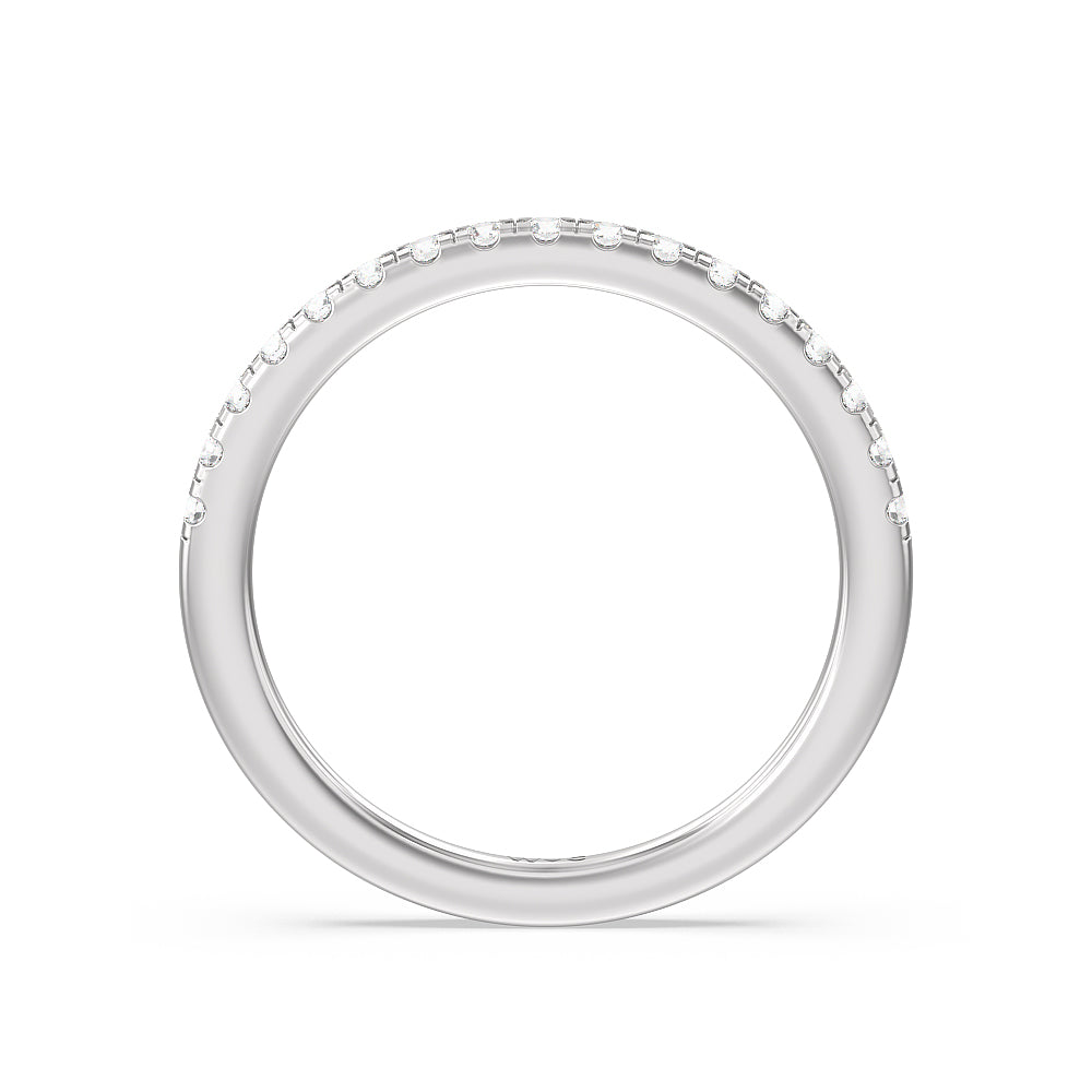Fancy Diamond Wedding Band with Platinum Cut Diamond in 14KT Platinum view 2
