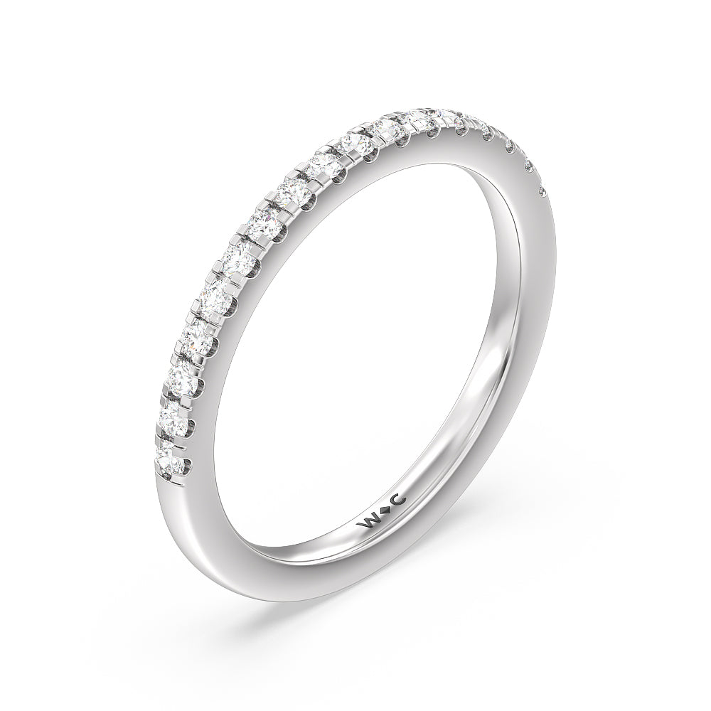 Fancy Diamond Wedding Band with Platinum Cut Diamond in 14KT Platinum view 4
