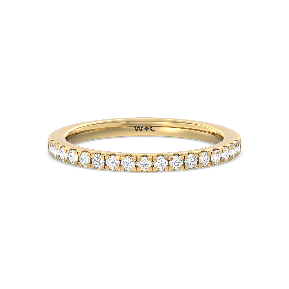 Fancy Diamond Wedding Band with 18KT Yellow Gold Cut Diamond in 14KT Yellow Gold view 1
