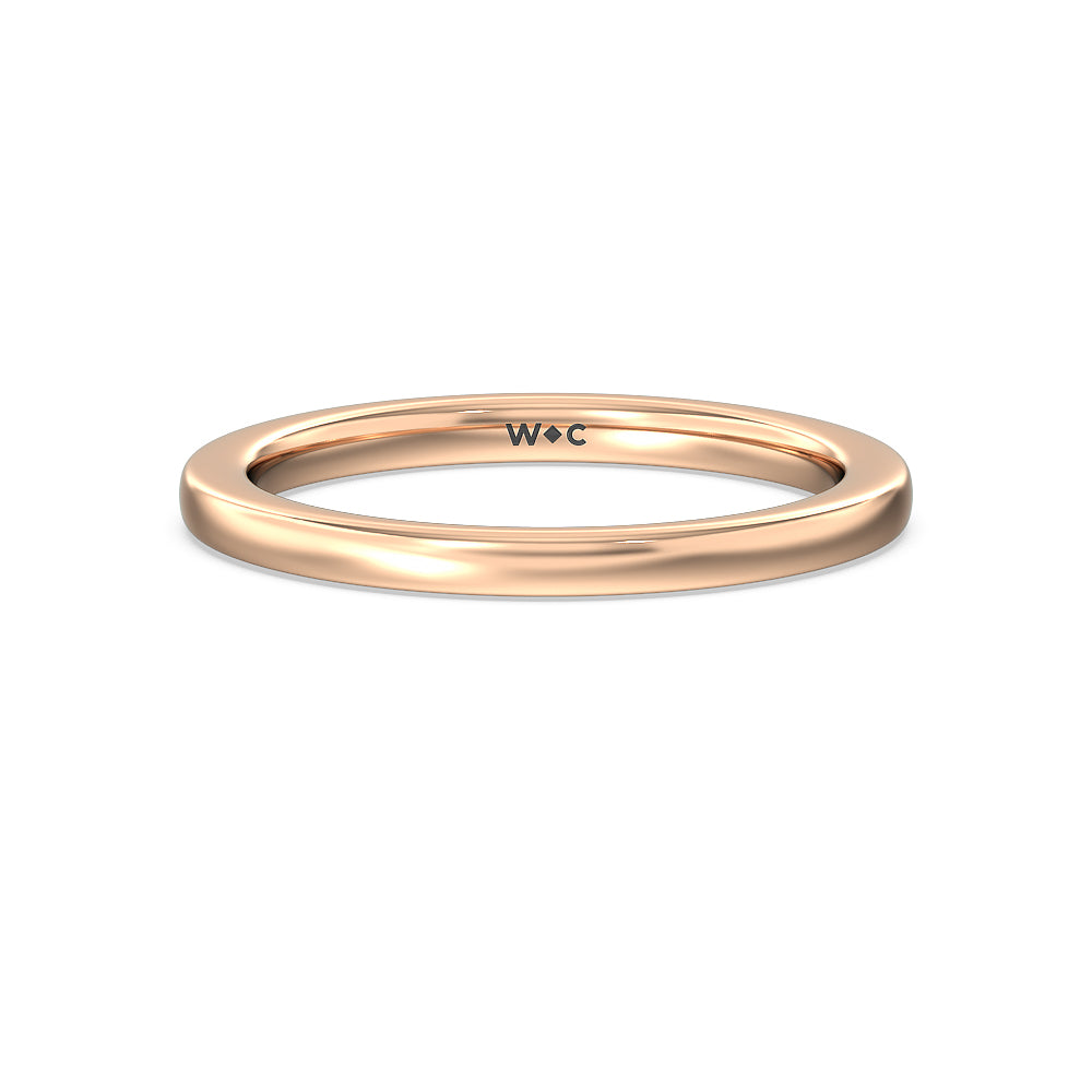 Fancy Wedding Band with 18KT Rose Gold Cut Diamond in 14KT Rose Gold view 1
