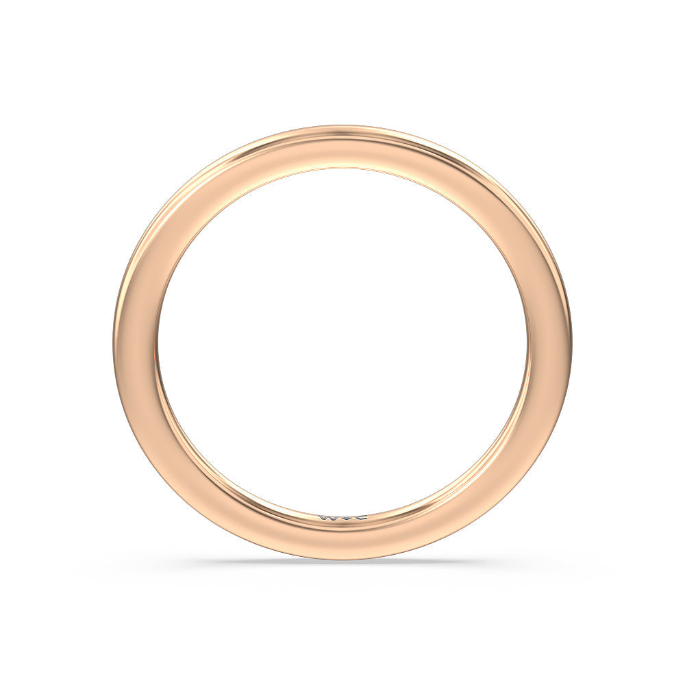 Fancy Wedding Band with 18KT Rose Gold Cut Diamond in 14KT Rose Gold view 2
