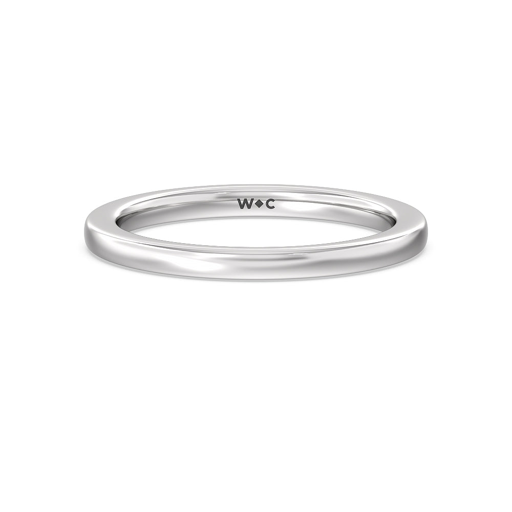Fancy Wedding Band with Platinum Cut Diamond in 14KT Platinum view 1
