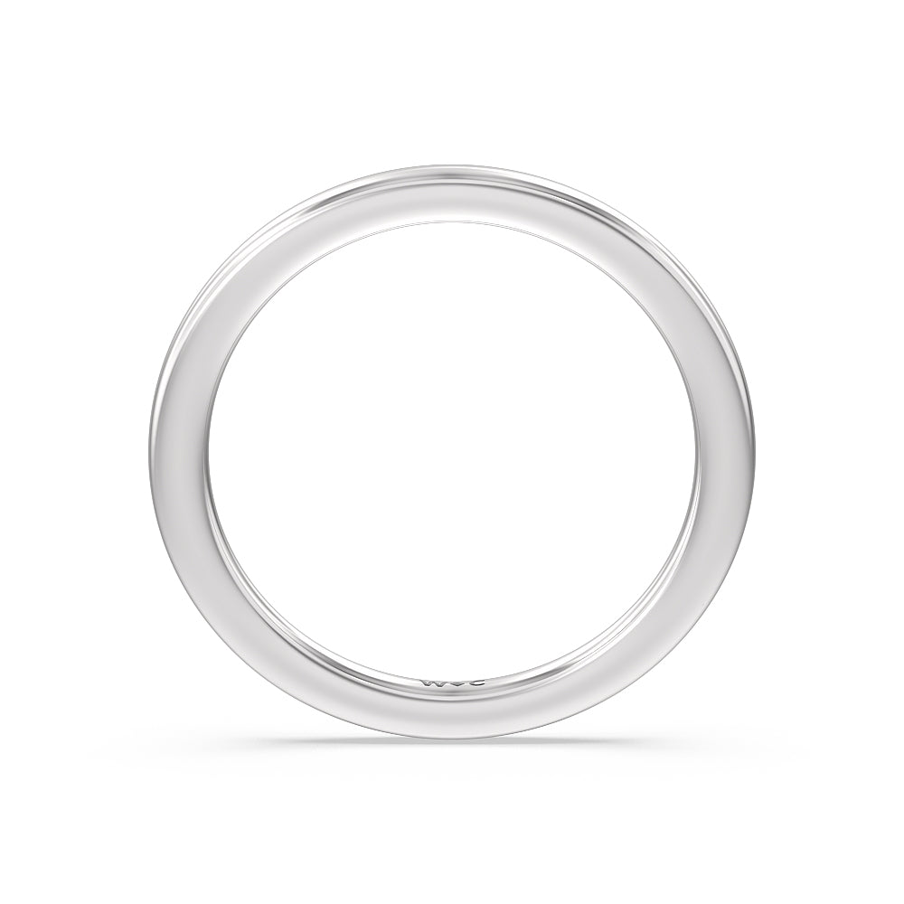 Fancy Wedding Band with Platinum Cut Diamond in 14KT Platinum view 2

