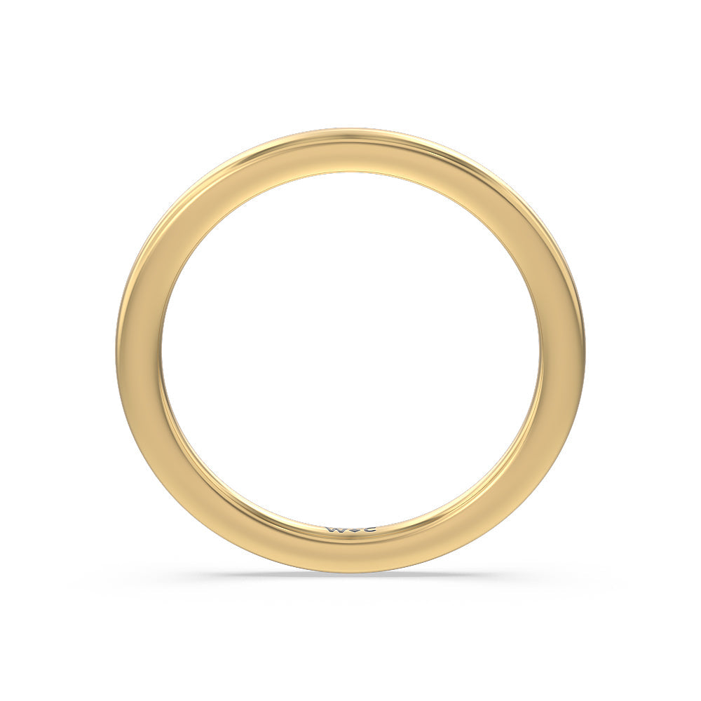 Fancy Wedding Band with 18KT Yellow Gold Cut Diamond in 14KT Yellow Gold view 2
