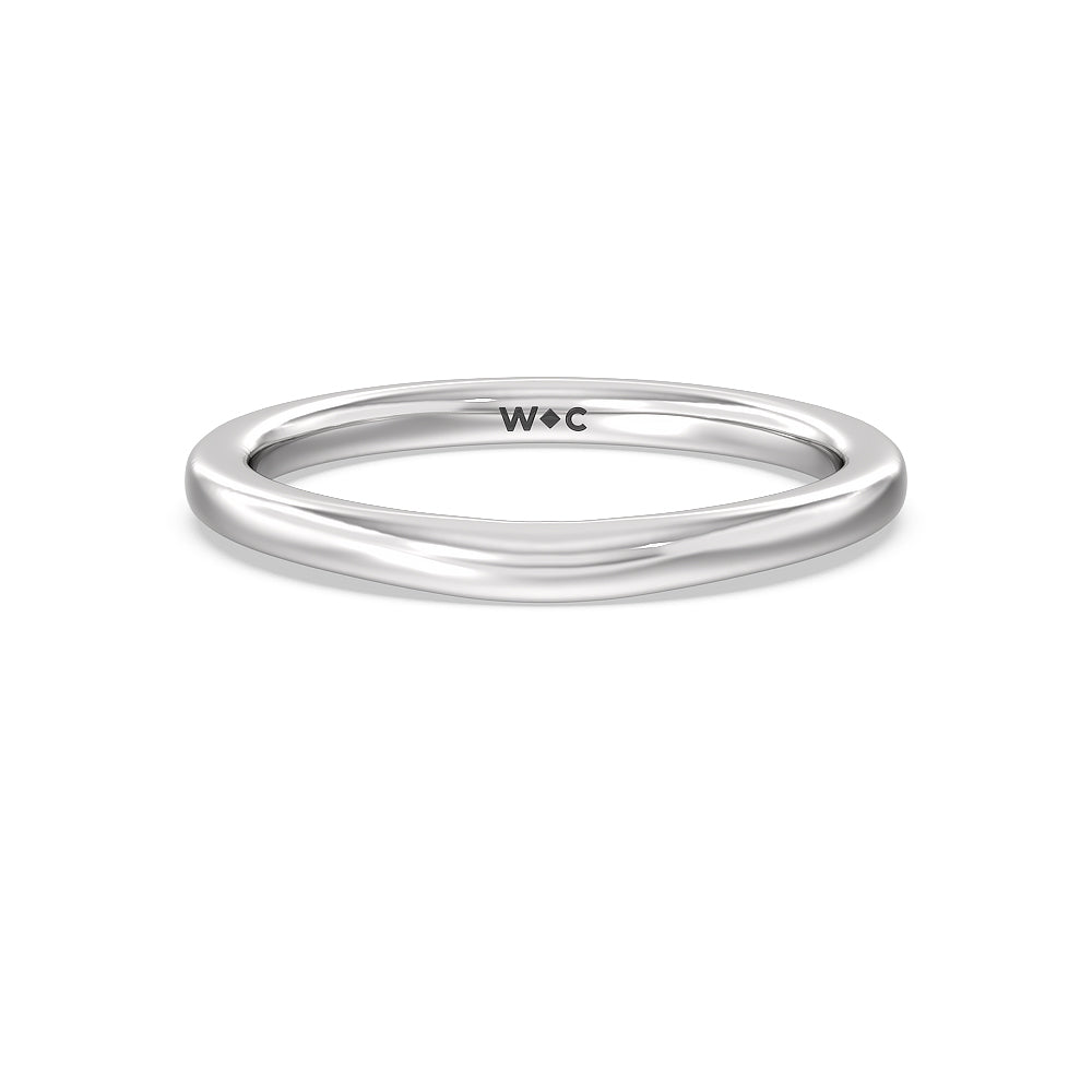 Fine Line Pave Wedding Band with Platinum Cut Diamond in 14KT Platinum view 1
