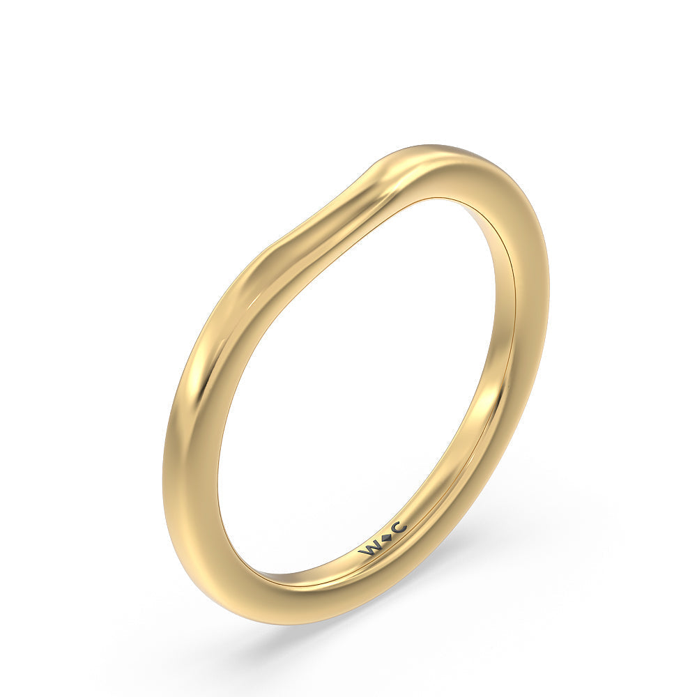 Collar Fine Line Wedding Band with 18KT Yellow Gold Cut Diamond in 14KT Yellow Gold view 4

