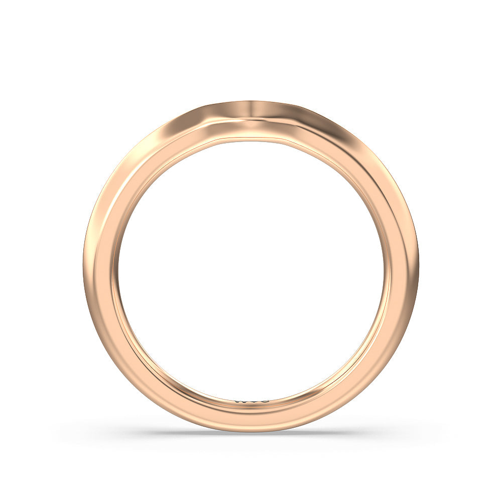Fine Line Knife Edge Wedding Band with 18KT Rose Gold Cut Diamond in 14KT Rose Gold view 2
