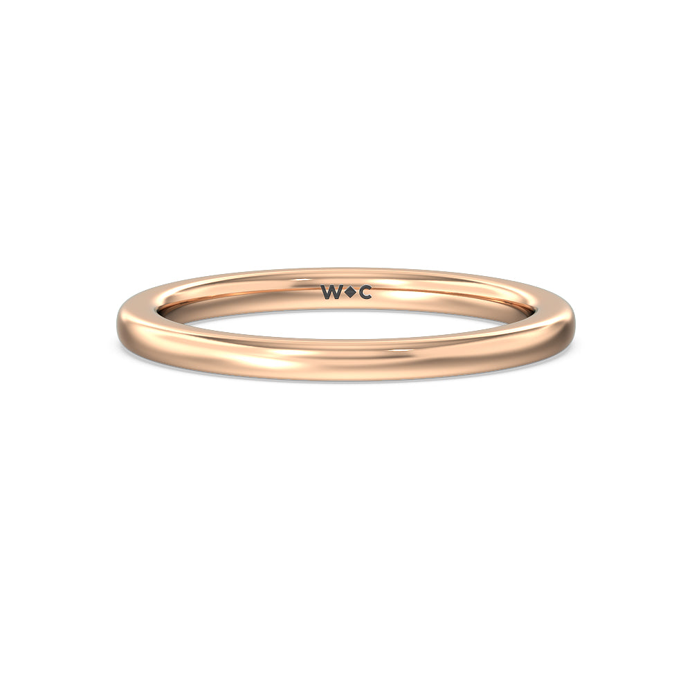 Fine Line Kite Set Wedding Band with 18KT Rose Gold Cut Diamond in 14KT Rose Gold view 1
