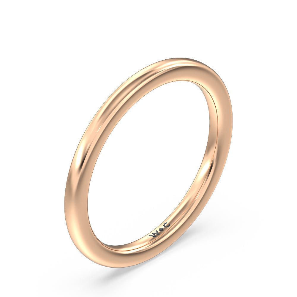Fine Line Kite Set Wedding Band with 18KT Rose Gold Cut Diamond in 14KT Rose Gold view 4
