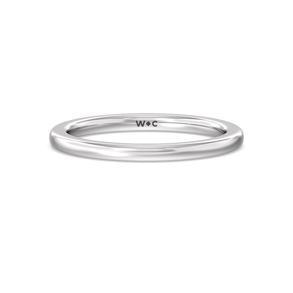 Fine Line Kite Set Wedding Band with Platinum Cut Diamond in 14KT Platinum view 1
