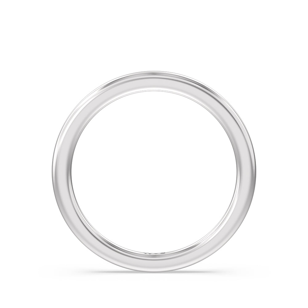 Fine Line Kite Set Wedding Band with Platinum Cut Diamond in 14KT Platinum view 2
