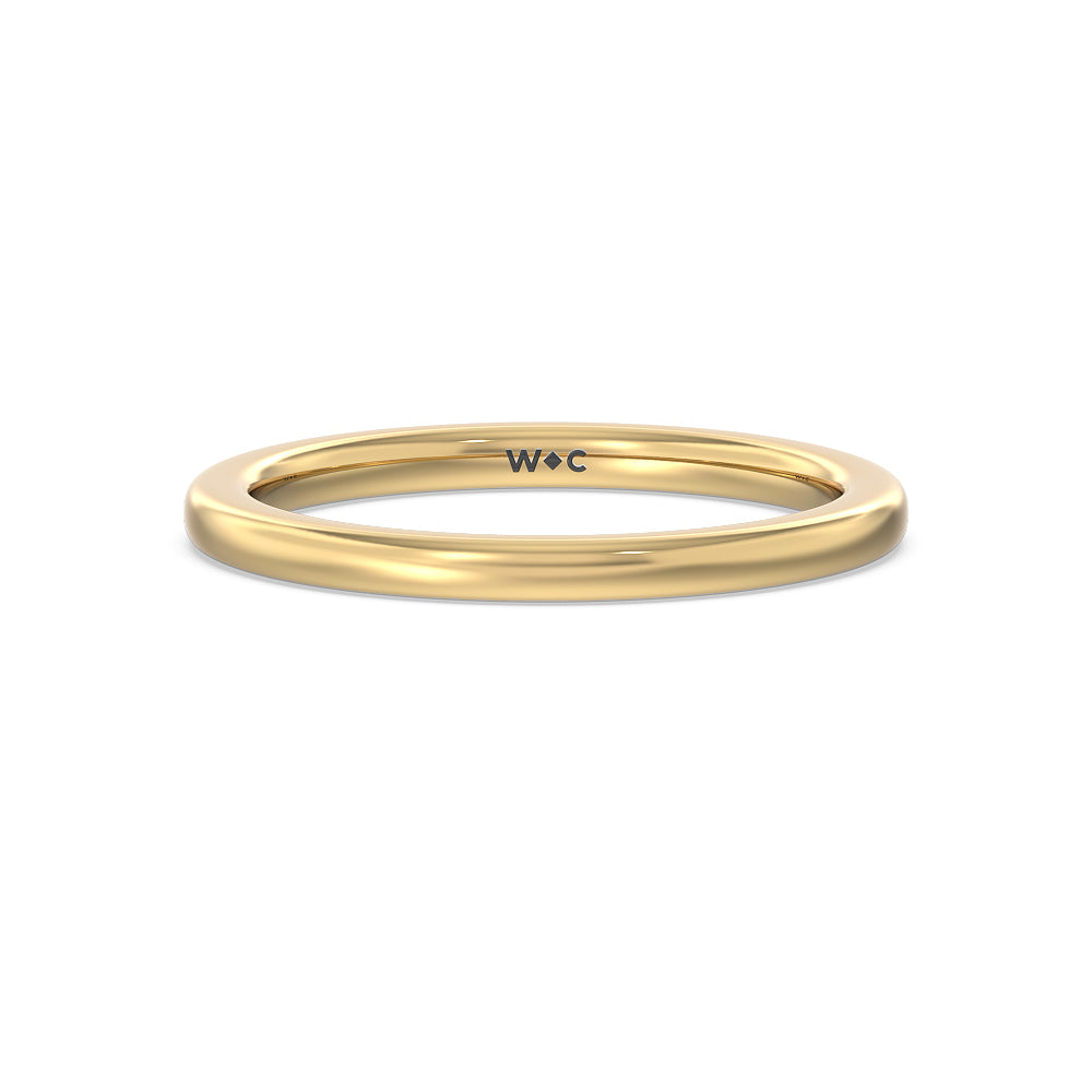 Fine Line Kite Set Wedding Band with 18KT Yellow Gold Cut Diamond in 14KT Yellow Gold view 1
