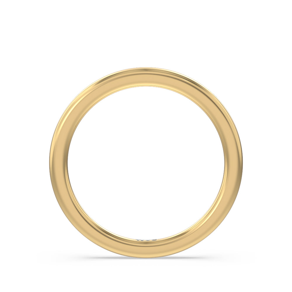 Fine Line Kite Set Wedding Band with 18KT Yellow Gold Cut Diamond in 14KT Yellow Gold view 2
