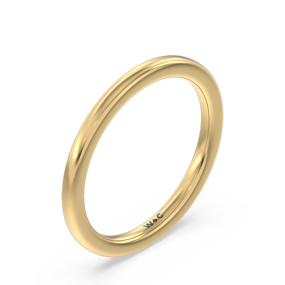 Fine Line Kite Set Wedding Band with 18KT Yellow Gold Cut Diamond in 14KT Yellow Gold view 4
